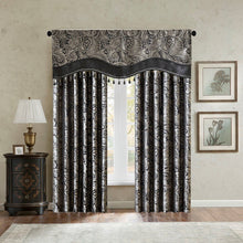 Load image into Gallery viewer, Madison Park Aubrey Jacquard Window Rod Pocket Valance With Beads - 50X18" MP41-4989