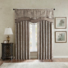 Load image into Gallery viewer, Madison Park Aubrey Jacquard Window Rod Pocket Valance With Beads - 50X18" MP41-4990
