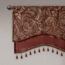 Load image into Gallery viewer, Madison Park Aubrey Jacquard Window Rod Pocket Valance With Beads - 50X18" MP41-4991