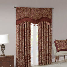 Load image into Gallery viewer, Madison Park Aubrey Jacquard Window Rod Pocket Valance With Beads - 50X18" MP41-4991