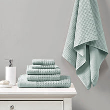Load image into Gallery viewer, Madison Park Spa Waffle 6 Piece Waffle Cotton Jacquard Towels Set MP73-5912
