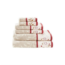 Load image into Gallery viewer, Madison Park Embroidered Cotton Jacquard 6 Piece Towel Set Mp73-4968