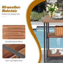 Load image into Gallery viewer, Acacia Wood Patio Folding Dining Table Storage Shelves