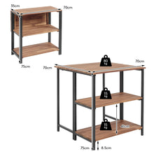 Load image into Gallery viewer, Acacia Wood Patio Folding Dining Table Storage Shelves