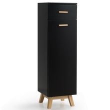 Load image into Gallery viewer, Waterproof Bathroom Cabinet with Adjustable Shelves and Sliding Drawer-Black