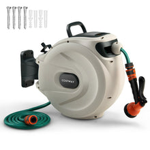 Load image into Gallery viewer, Retractable Hose Reel Wall Mounted 1/2 Inch 98 Feet Any Length Lock with Hose Nozzle