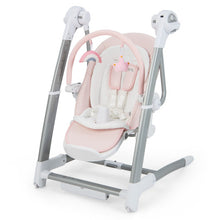 Load image into Gallery viewer, Baby Folding High Chair with 8 Adjustable Heights and 5 Recline Backrest-Pink