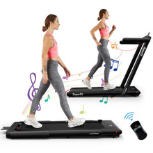 Load image into Gallery viewer, 2 in 1 Folding Treadmill with Bluetooth Speaker Remote Control-Black