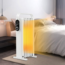 Load image into Gallery viewer, 1500W Electric Space Heater Oil Filled Radiator Heater with Foldable Rack-White