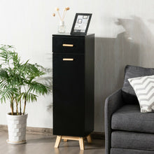 Load image into Gallery viewer, Waterproof Bathroom Cabinet with Adjustable Shelves and Sliding Drawer-Black