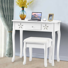 Load image into Gallery viewer, Vanity Modern Carved Table and Stool Set with Mirror 3 Drawers