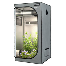 Load image into Gallery viewer, 32 x 32 x 63 Inch Mylar Hydroponic Grow Tent with Observation Window and Floor Tray-Gray