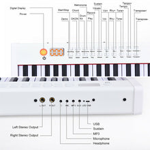 Load image into Gallery viewer, 88-Key Portable Full-Size Semi-weighted Digital Piano Keyboard-White
