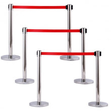 Load image into Gallery viewer, 6 Pcs Crowd Control Barrier Stanchion Posts Queue Belt