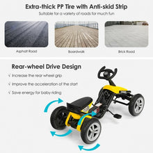 Load image into Gallery viewer, 4 Wheel Pedal Powered Ride on Racer Car for Kids-Yellow