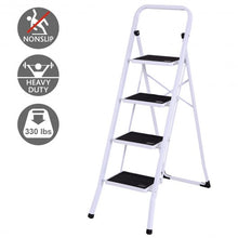 Load image into Gallery viewer, 4 Steps Folding Heavy Duty Steel Anti-slip Ladder
