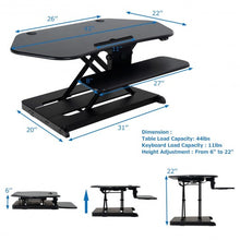 Load image into Gallery viewer, Electric Height Adjustable Sit-Stand Converter Standing Desk-Black