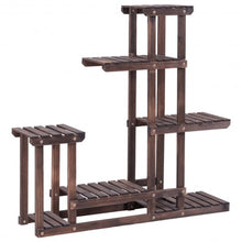 Load image into Gallery viewer, 6-Tier Garden Wooden Plant Flower Stand Shelf for Multiple Plants Indoor/Outdoor