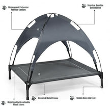 Load image into Gallery viewer, Portable Elevated Outdoor Pet Bed with Removable Canopy Shade-36"