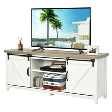 Load image into Gallery viewer, TV Stand Media Center Console Cabinet with Sliding Barn Door - White