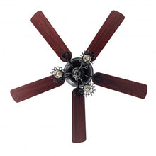 Load image into Gallery viewer, 52" Electric Ceiling Fan with 5 Blades and 3 Lights for Living Room and Bedroom