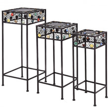 Load image into Gallery viewer, 3 pcs Square Ceramic Beads Decor Metal Plant Stand