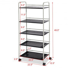 Load image into Gallery viewer, 5 Tiers Shelving Display Rack Rolling Cart
