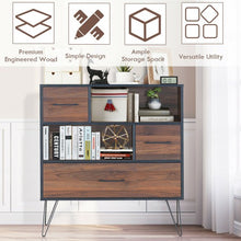 Load image into Gallery viewer, Multipurpose Sideboard Storage Cabinet with Metal Leg & Drawers