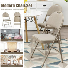Load image into Gallery viewer, 6 Pack Folding Chairs Portable Padded Office Kitchen Dining Chairs-Beige