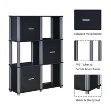 Load image into Gallery viewer, 3-Tier 6 Cubes Storage Shelf Cabinet-Black