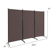 Load image into Gallery viewer, 3-Panel Room Divider Folding Privacy Partition Screen for Office Room-Brown