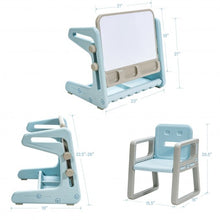 Load image into Gallery viewer, 2 in 1 Kids Easel Table and Chair Set with Adjustable Art Painting Board-Blue
