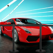 Load image into Gallery viewer, 6 pcs Retractable Black Stanchion Posts Queue Pole