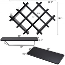 Load image into Gallery viewer, Set of 5 Wall Mount Wine Rack Set with Storage Shelves-Black