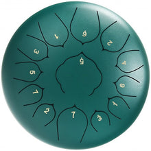 Load image into Gallery viewer, Steel Tongue Handpan Drum 13 Notes 12�-Green