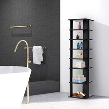 Load image into Gallery viewer, 7-Tier Shoe Rack Practical Free Standing Shelves Storage Shelves -Black