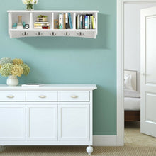 Load image into Gallery viewer, Wall-Mounted Storage Cabinet Hanging Entryway Shelf Coat Rack