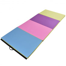 Load image into Gallery viewer, 4' x 10' x 2" Multi-Colors Folding PU Panel Gymnastics Mat