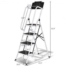 Load image into Gallery viewer, 2-in-1 Folding Non-slip 4 Step Ladder