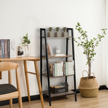 Load image into Gallery viewer, 4-Tier Ladder Shelf Ladder Bookcase Bookshelf Display Rack Plant Stand