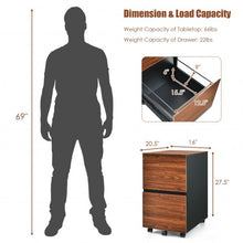 Load image into Gallery viewer, 2-Drawer Rolling Mobile File Cabinet fits Letter/A4 Size with Hanging Bar