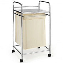 Load image into Gallery viewer, Laundry Hamper Basket Cart with Shelf and Removable Bag