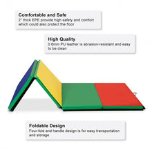 Load image into Gallery viewer, 4'x10'x2" Thick Folding Panel Gymnastics Mat-Color