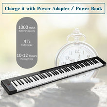 Load image into Gallery viewer, 2 in 1 Attachable Digital Piano Keyboard 88/44 Touch sensitive Key w/ MIDI-Black