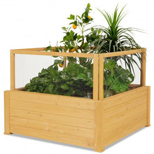 Load image into Gallery viewer, Wooden Raised Garden Box with 9 Grids and Critter Guard Fence