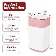 Load image into Gallery viewer, 8lbs Portable Fully Automatic Washing Machine with Drain Pump-Pink