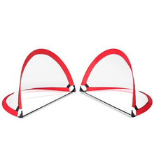 Load image into Gallery viewer, Two Pop Up Soccer Goal Set Foldable Training Football Net-4'