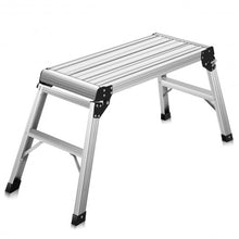 Load image into Gallery viewer, Heavy Duty Portable Bench Aluminum Folding Step Ladder
