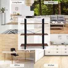 Load image into Gallery viewer, 3-Tiers Bookshelf Industrial Bookcases Metal Frame Shelf Stand
