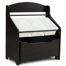 Load image into Gallery viewer, Kids Wooden Toy Storage Unit Organizer w/ Rolling Toy Box & Plastic Bins-CF